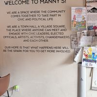 Statement wall about the purpose/intention  at Manny's in San Francisco