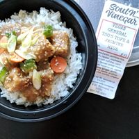 General Tso's Tofu and Rice at Soul n' Vinegar in Richmond