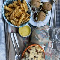 Curry fries, chili cheese fries, sliders, cheeseburger   at Lekka Burger in New York City
