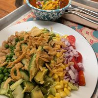 Cobb salad & bowl of chili  at Lekka Burger in New York City