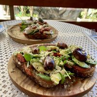 Loaded sourdough   at Mosaic Cafe in Mallorca