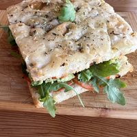 Avocado and tomato focaccia    at Mosaic Cafe in Mallorca