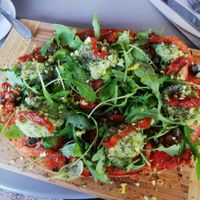 Vegan bruschetta at Mosaic Cafe in Mallorca