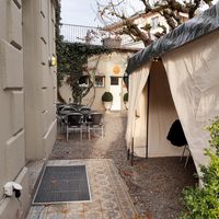 Outdoor seating (in autumn) at Kirchenfeld in Bern