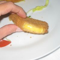 Fried vegan Edam at Vegalite in Brno