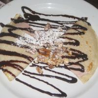 Chocolate, walnut and fruit yoghurt crepe (vegan) at Vegalite in Brno