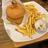 Robi schnitzel with 🍟  at Vegalite in Brno