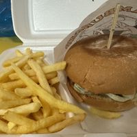 Queen-Burger with Fries  at Vegalite in Brno