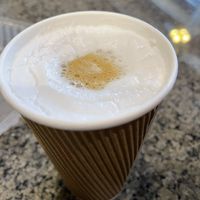 Rose latte with oatmilk and coconut whipped cream #Veganuary at Café Crêpe in Big Bear Lake