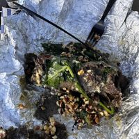 Plant powered crepe that could not hold its shape. Is it supposed to be a burrito? Also not worth the wait  at Café Crêpe in Big Bear Lake