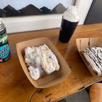 We went crazy with whipped cream... at Café Crêpe in Big Bear Lake