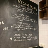 Vegan specials on their chalkboard at Alba in Newtown