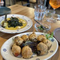 Fave e Cavolo Nero (back) and Pittule  at Alba in Newtown