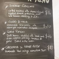 An example of Alba's Vegan Menu. at Alba in Newtown