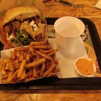 Kebab + "feta cheese" + fries + samuraï sauce (spicy) at Végéman in Strasbourg
