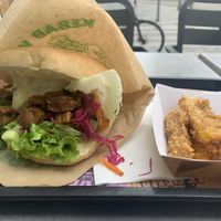 Kebab and cheezy sticks  at Végéman in Strasbourg