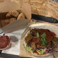 Seitan kebab and nuggets   at Végéman in Strasbourg