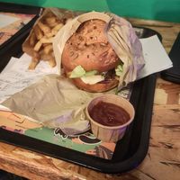 BBQ burger at Végéman in Strasbourg