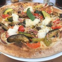 Pizza “Chicca vegana” with home-made rice mozzarella  at Il Melograno in Trieste