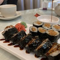Sweet potato and Inari sushi! at My Thai Cafe & Sushi Bar in Bloomington