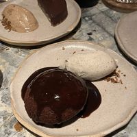 molten ginger cake with caramel sauce, sooooo good!!  at MESA Restaurant in Paris