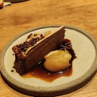 Mille crêpes
Crêpes with butternut chocolate ganache, poached 5-spice pear, coconut sugar caramel & cocoa nibs at MESA Restaurant in Paris