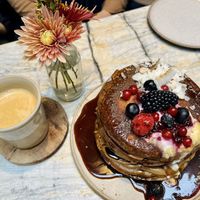 Corn flour pancakes  at MESA Restaurant in Paris