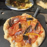 Vegan pizza, nachos and garlic bread!  at Hollow Tree in Bristol