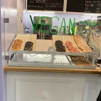 options: cinnamon sugar, chocolate, cookies and cream, strawberry, vanilla, and apple fritters  at Sugar Donuts in Charlotte