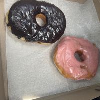 Dark chocolate and strawberry donut   at Sugar Donuts in Charlotte