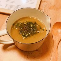 Mushroom soup  at Peacefood Cafe in Montpellier