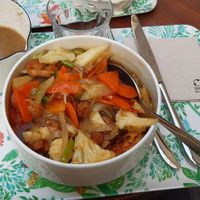 Asian bowl (and soup) at Peacefood Cafe in Montpellier