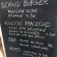 Menu  at Peacefood Cafe in Montpellier