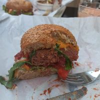 Burger fromage at Peacefood Cafe in Montpellier