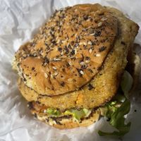 Soggy bun anyone? This burger was covered with cheap yellow mustard and lots of ketchup to go with    at Soul Vegetarian - Highland in Atlanta