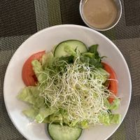 Side salad with delish homemade dressingg  at Soul Vegetarian - Highland in Atlanta