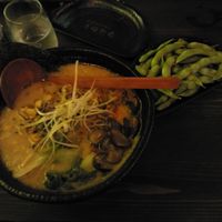 Ramen and edamame at Ramen1974 in Dresden