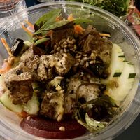 Vegan poke with tofu and mushrooms   at Coco and Moss in Savannah