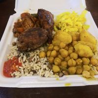 Platter at Vege Kingdom Cafe in Newark