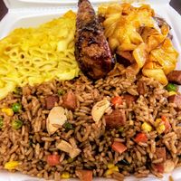 Platter at Vege Kingdom Cafe in Newark