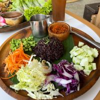 The Khao Yam salad was incredible with the tamarind dressing and curried coconut on top at Jaiyen Resort in Koh Yao Noi