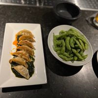 Veggie Gyoza and Edamame at Dragon King's Daughter in Louisville