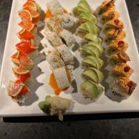 Coco caliente, Avocado Tempura roll, spicy tofu, and Tofoo Fighters at Dragon King's Daughter in Louisville