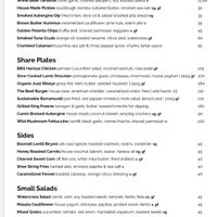 Menu at Watercress in Kuta