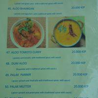 Menu at Chennai in Luang Prabang