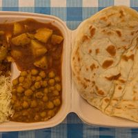Curry Special with Aloo Bhaji, Aloo Gobi, and Chana Masala at India Chaat House - Food Truck in Beaverton