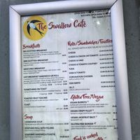 Menu with vegan section, Nov 2019 at The Swallow Cafe in Dunoon