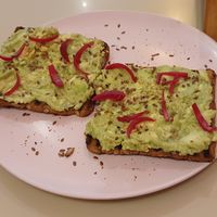 Avocado toasts at Brambles in Dubai