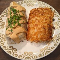 Jr’s Chipotle Grilled Burrito with hash browns at Junior's Cafe in Portland