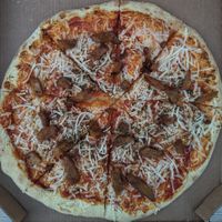 vegan cheese and chicken pizza at Domino's Pizza in Kaatsheuvel